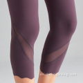 Leggings de gimnasia recortados con panel de malla